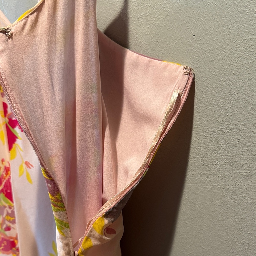 W118 by Walter Baker Blush Pink Abstract Floral Maxi Slip Full Length Flow Dress - Picture 9 of 16